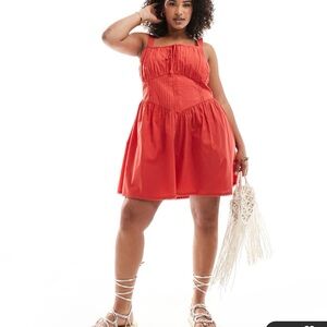 ASOS Curve Corset Bodice Mini Sundress with Laced Trim (NWOT)